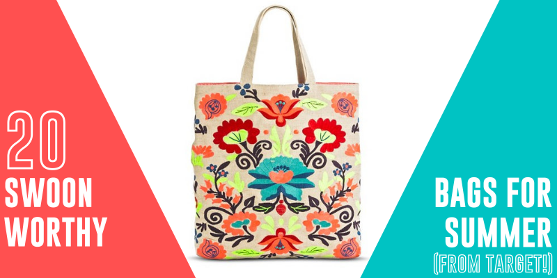 NEON FLORAL EMBROIDERED TOTE BAG