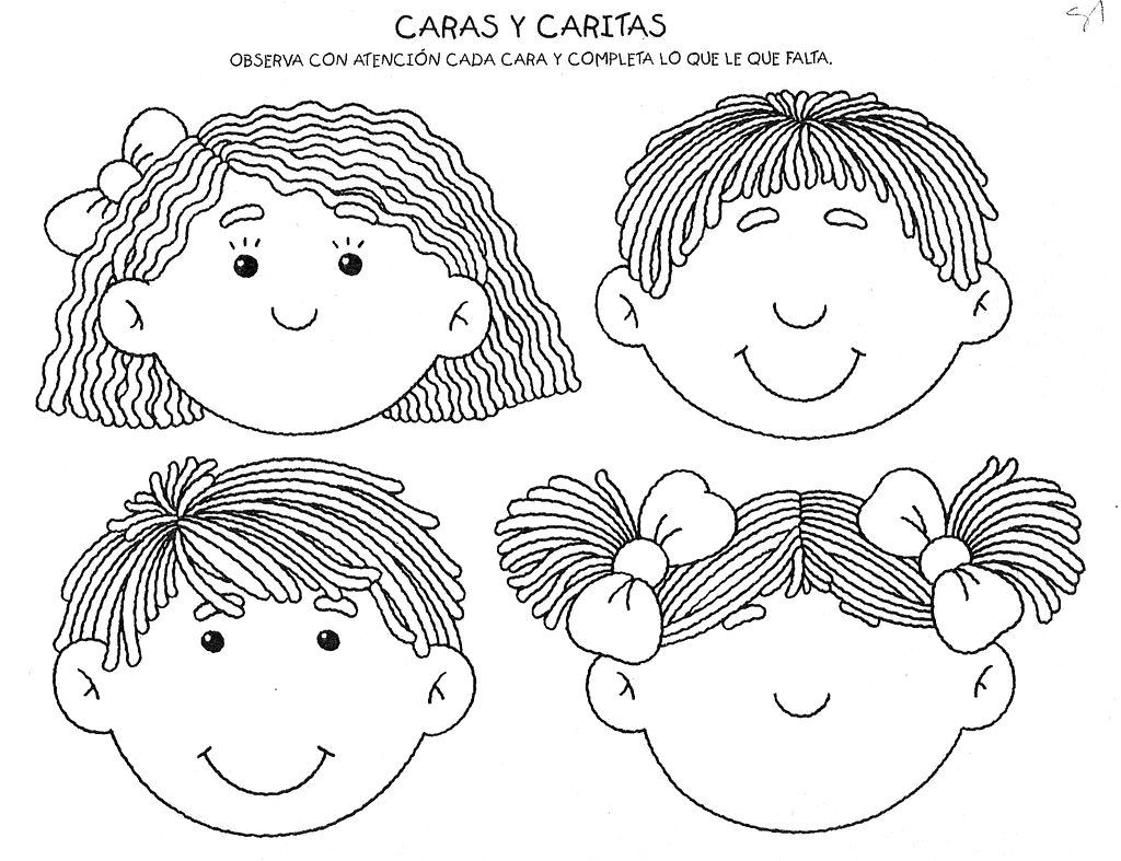 Rostros de niños para dibujar - Imagui