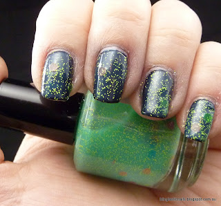 Pretty and Polished Bayou Blitz over Kleancolor Retro Green