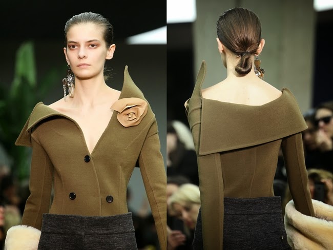 Céline Autumn/Winter 2014 Céline 2014 AW Olive Low-Twist Top Runway
