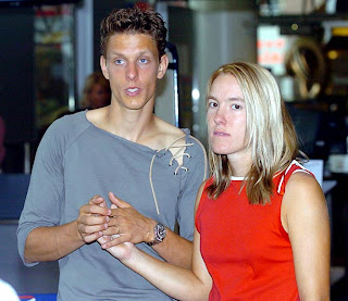 Justine Henin with Husband