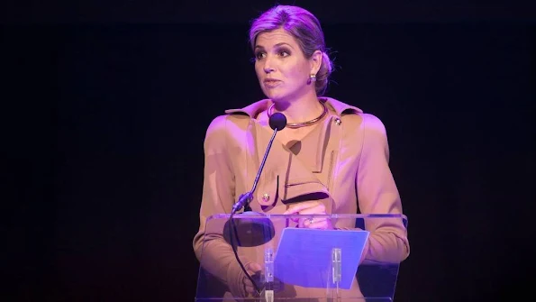 Queen Maxima of The Netherlands during the launch of the platform NLGroeit at the Van Nelle Factory in Rotterdam
