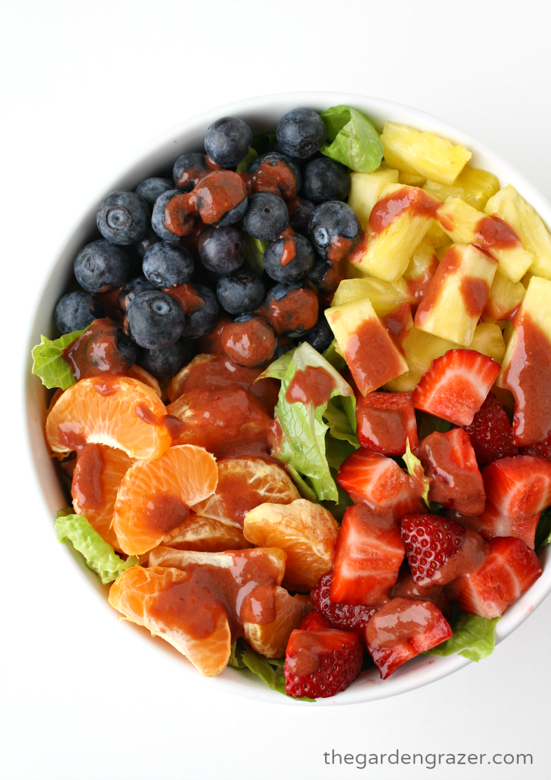 The Garden Grazer Fruit Salad with Strawberry Vinaigrette