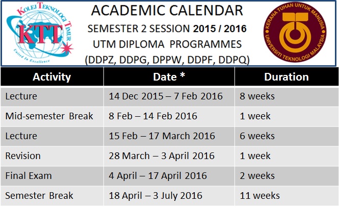 2015 academic calendar
