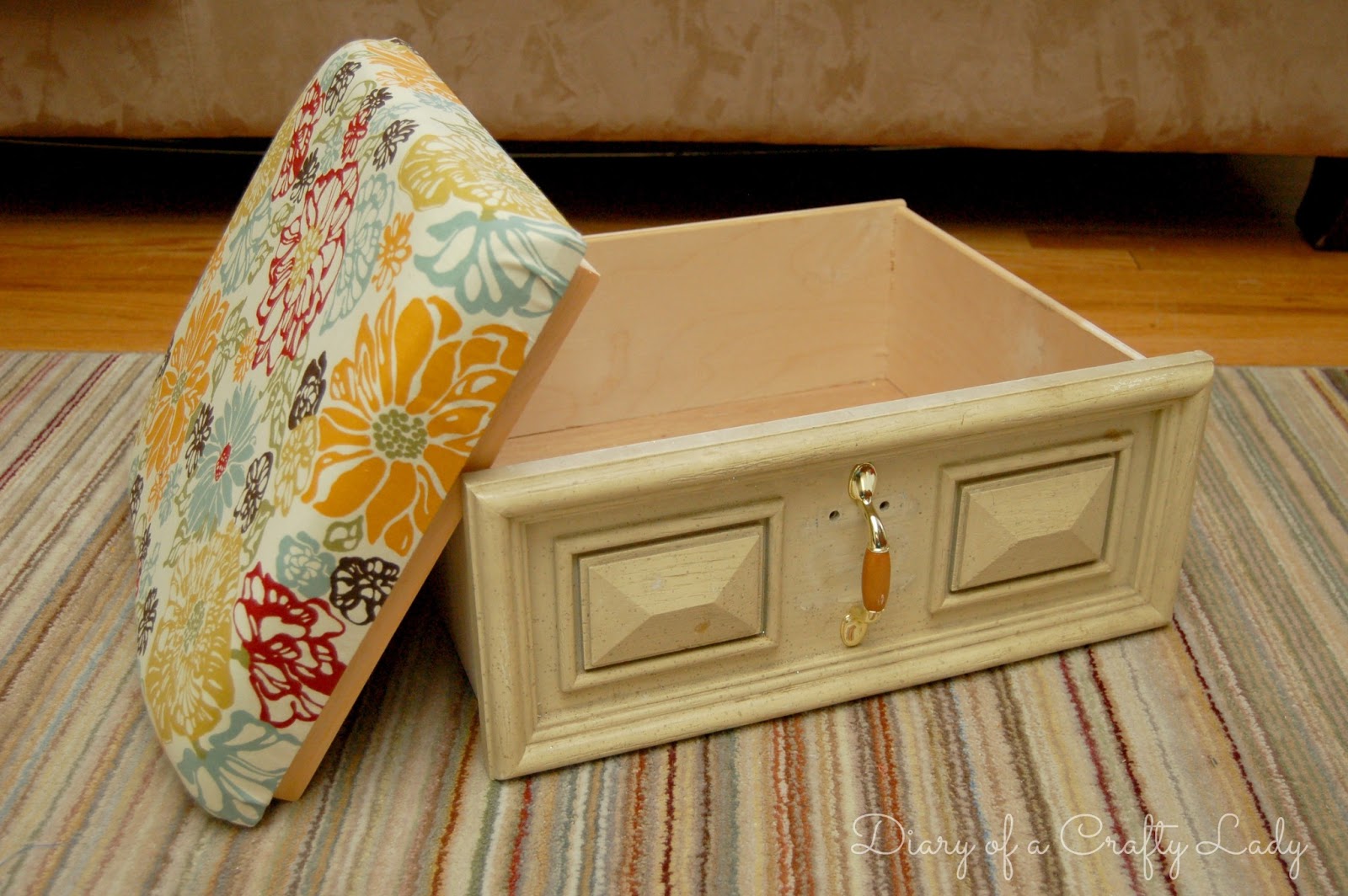 Diary of a Crafty Lady Old Drawer Ottoman