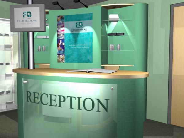 office reception design ideas light box