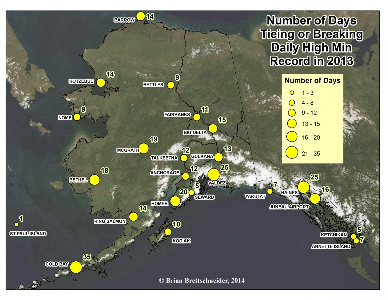 Deep Cold Alaska Weather & Climate Record Daily Temperatures in
