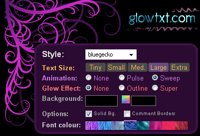 CONFIGURACIÓN GLOWTXT