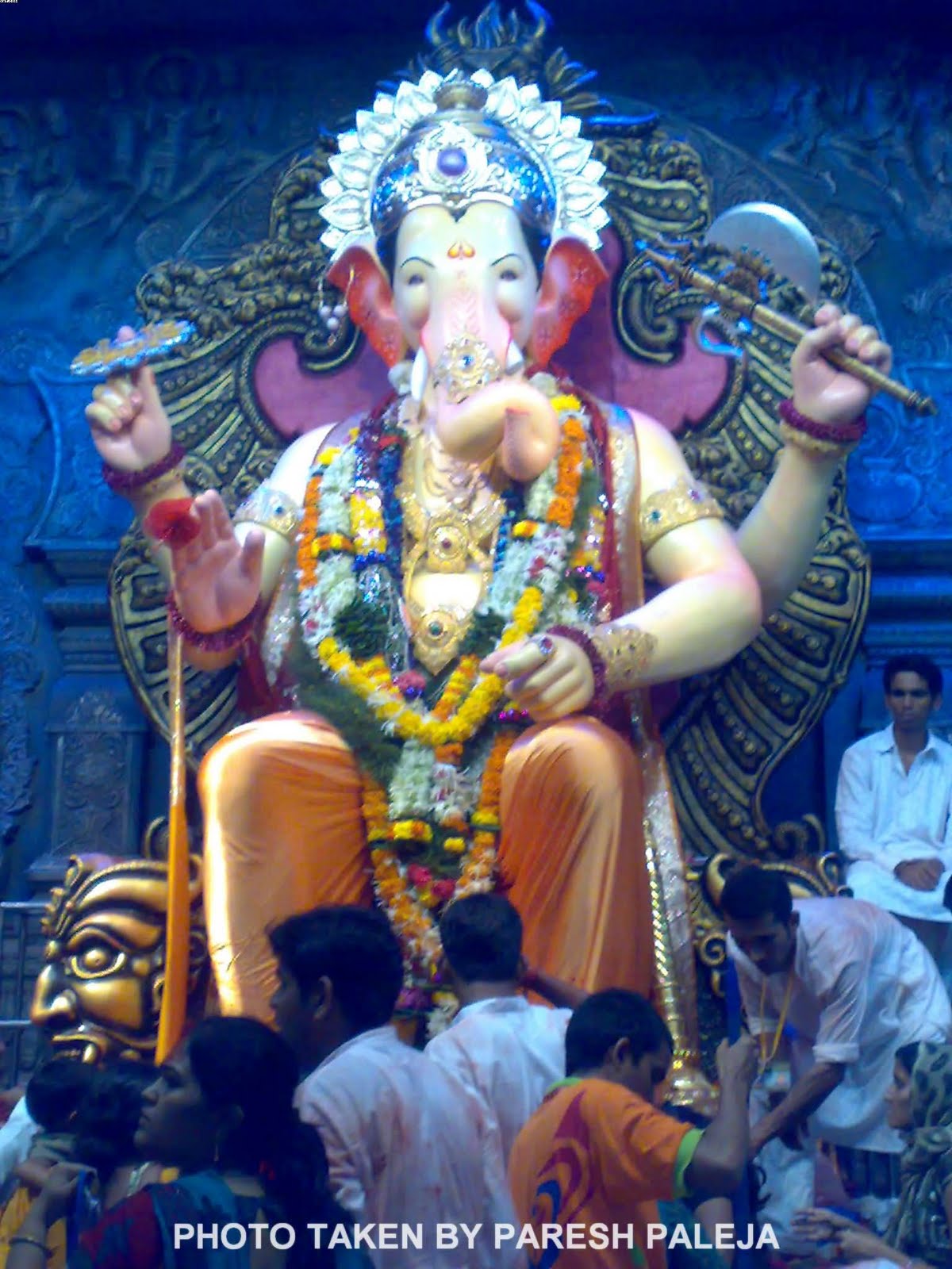 Mumbai Cha Ganpati Lalbaug cha Raja Ganpati in Light Orange Dhoti 2011