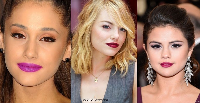 As famosas com inspirações para makeup com batom roxo 3