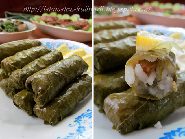 Долмадес - греческая долма из виноградных листьев с рисом (Ντολμάδες)