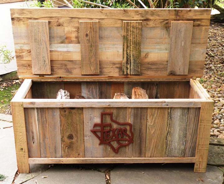 Outdoor Kitchen HandMade, Weathered Wood Outdoor Bench/Storage