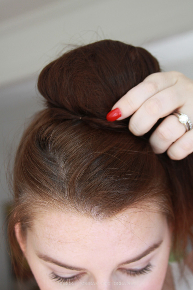 pink cupcake vintage hair tutorial big bun