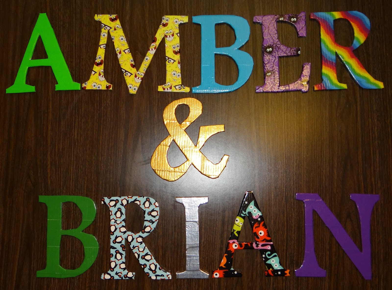 Amber's Craft a Week Blog Duct Tape Covered Letters