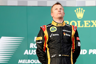 Kimi on the top step of the podium, Melbourne 2013