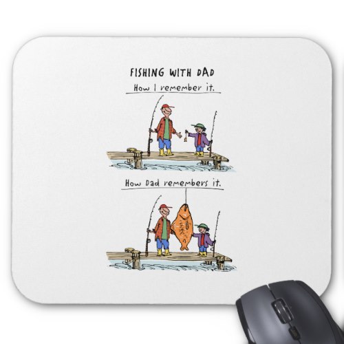 Fishing With Dad | Funny Cartoon Mousepad