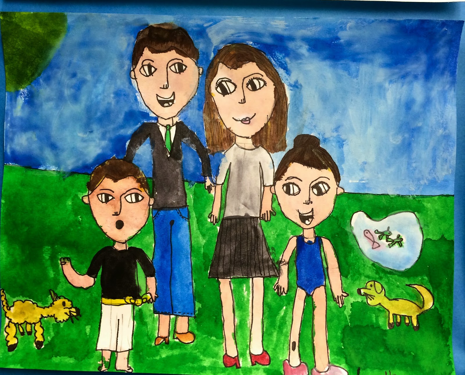 smART Class: 2nd grade Family Portraits (step by step lesson)