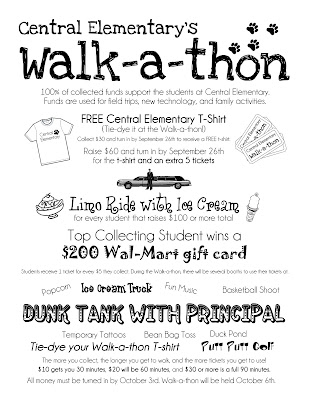 central wildcat pride walk a thon sponsor collecting walkathon themes