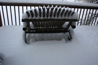 snow covered deck photo of snow covered deck
