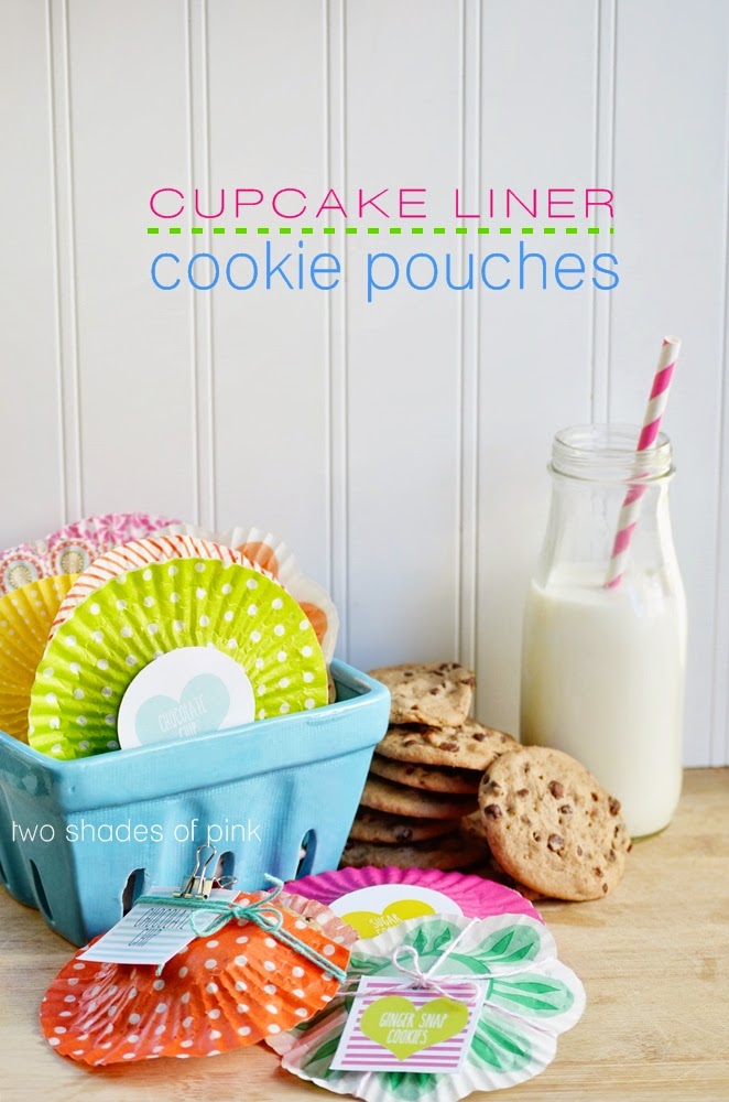Two Shades of Pink cupcake liner cookie pouches