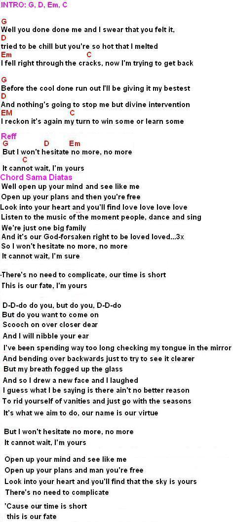I'm Yours(Jason Mraz)-Chord,Lirik dan Review Lagu | MyNotepat.Com