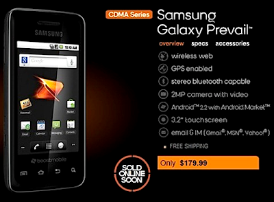 Samsung Galaxy Prevail Android Smartphone Review and Specification