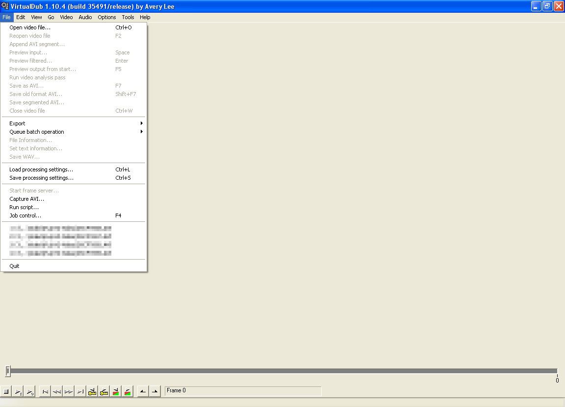 VirtualDub Main Window
