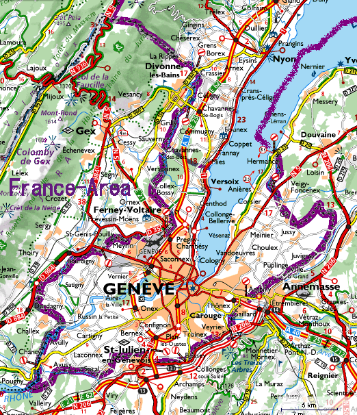 Street map Geneva Switzerland