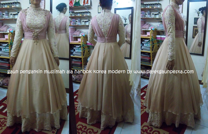 busana pernikahan modern gaun pendek