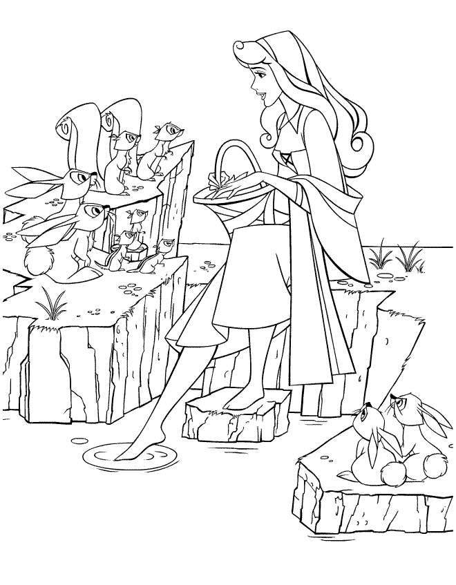 Disney Princess and Animals Coloring Pages To Kids
