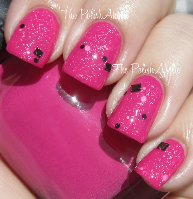Dollish Polish I'm A Material Girl layered over Sephora by OPI It's My Pink