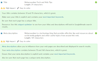 screenshot of woorank analyis extension
