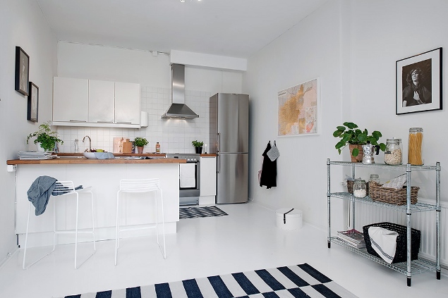 Ideas para decorar piso de alquiler femenino Cocina en el salón
