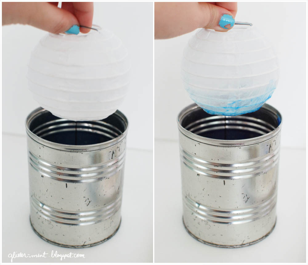 Glitter Mint DipDye Paper Lanterns