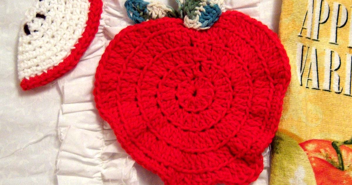 Shoregirl's Creations Crocheted Apple Hot Pad