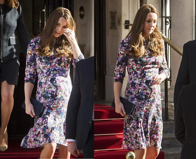 Catherine, Duchess of Cambridge in Purple and Pink Floral Frock by Erdem (Resort 2013 Collection - "Darla" dress) for Goring Hotel Celebration