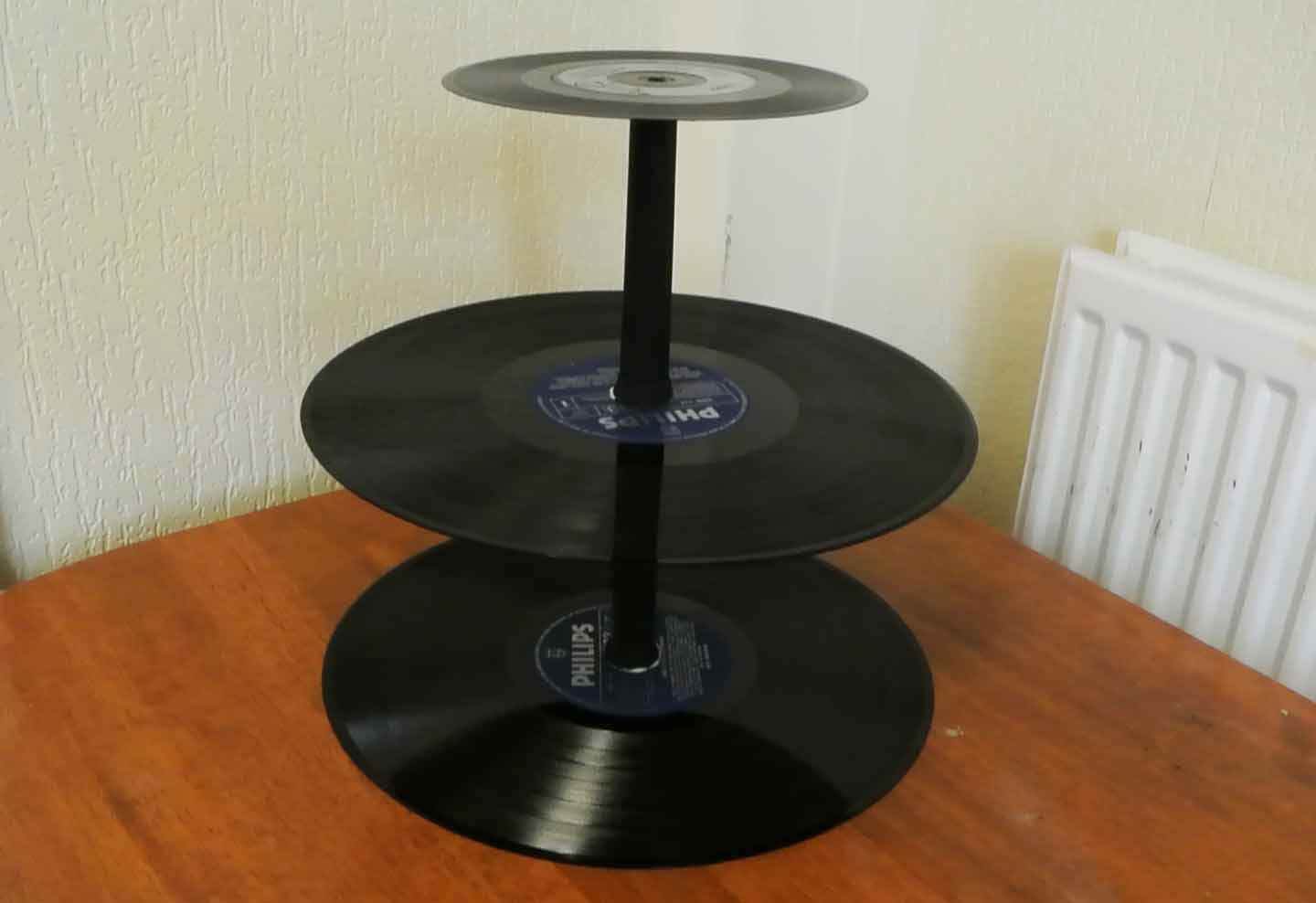 Rachel Ward DIY Vinyl Record Cupcake Stand