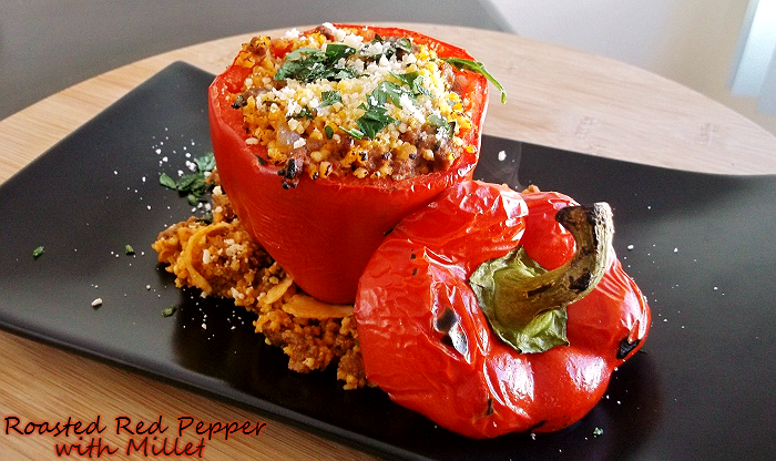 Stuffed Red Peppers With Millet