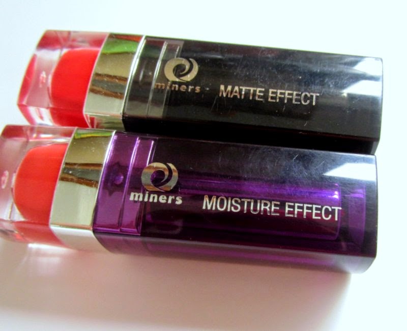 miners lipsticks moisture and matte effect