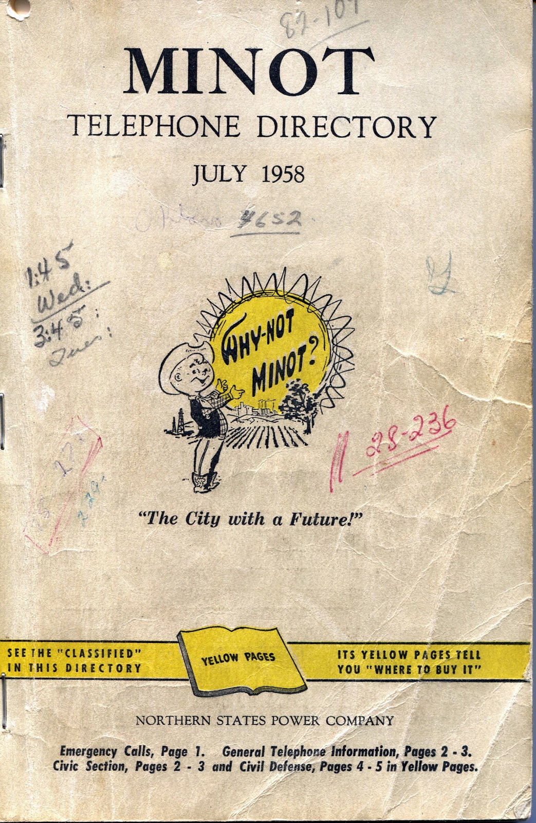 MinotMemories Minot Phone Book 1958
