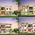 Contemporary villa in different color combinations