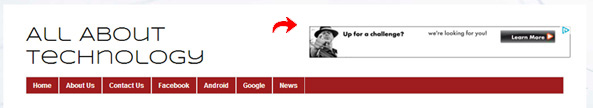 AdSense Unit in Blog's Header AdSense Unit in Blog's Header