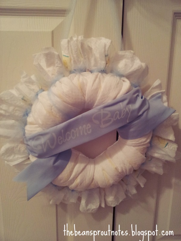 The Bean Sprout Notes Diaper Wreath Tutorial