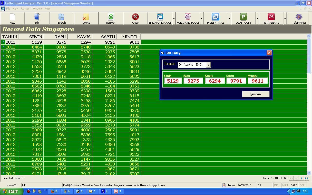 Pusat Penjualan Aplikasi Software Script Togel Termurah Program Tebak Angka 2014 Lotto Analyzer 3 0