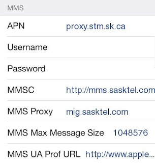 SaskTel MMS Settings for Apple iPhone SaskTel MMS Settings for Apple iPhone