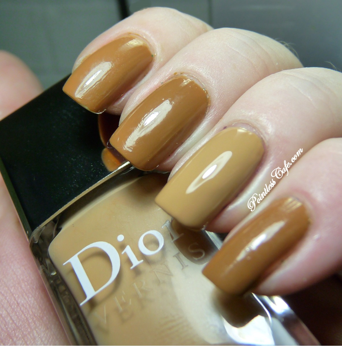 Nails Inc. Oakley Street vs Dior Camel (on accent nail)