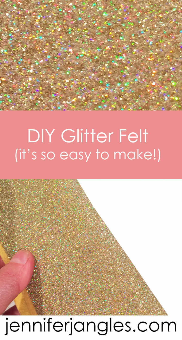 Jennifer Jangles Blog Make your own Glittered Felt Fabric for Crafts