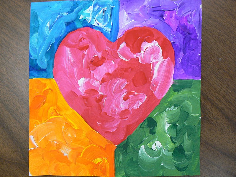 Mrs. T's First Grade Class: Heart Themed Square 1 Art