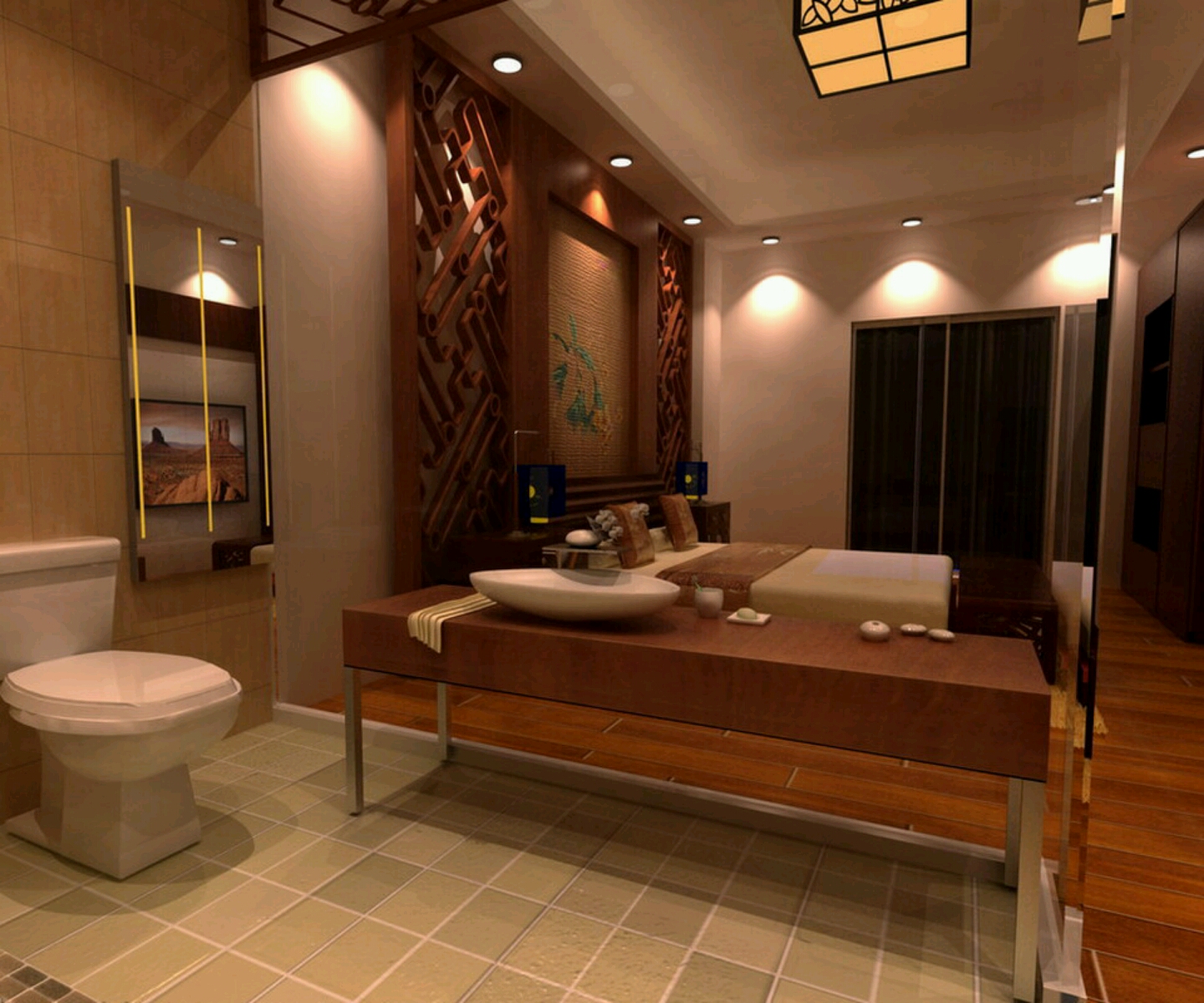 Modern bathrooms setting ideas. Furniture Gallery