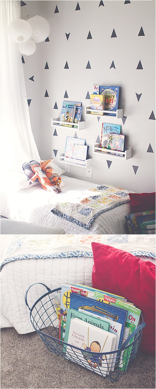 Home Tour: Boys Bedroom Decor | A Modern Classic shared space for Toddler/Preschool boys | Bright, clean & functional with both nautical and whimsical influences.